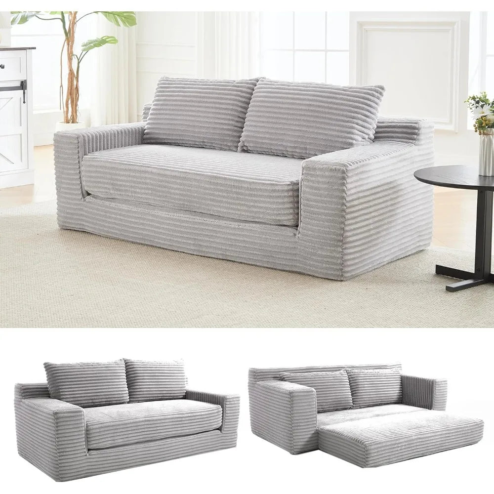 70.78" Loveseat Sofa, Comfy Deep Seat, Modern Small Corduroy Couch for Living Room, Bedroom, Apartment, Home Office, No Assembly