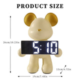 Bear Clock Table Figurine - Crystal Decor Shop