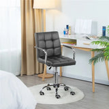 Faux Leather Swivel Office Chair - Crystal Decor Shop