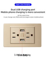 Herepow 118 Series Thailand American Standard Dual USB Wall Socket Smart Home Appliance Plug Adapter Type-c 3.1A Fast Charging - Crystal Decor Shop