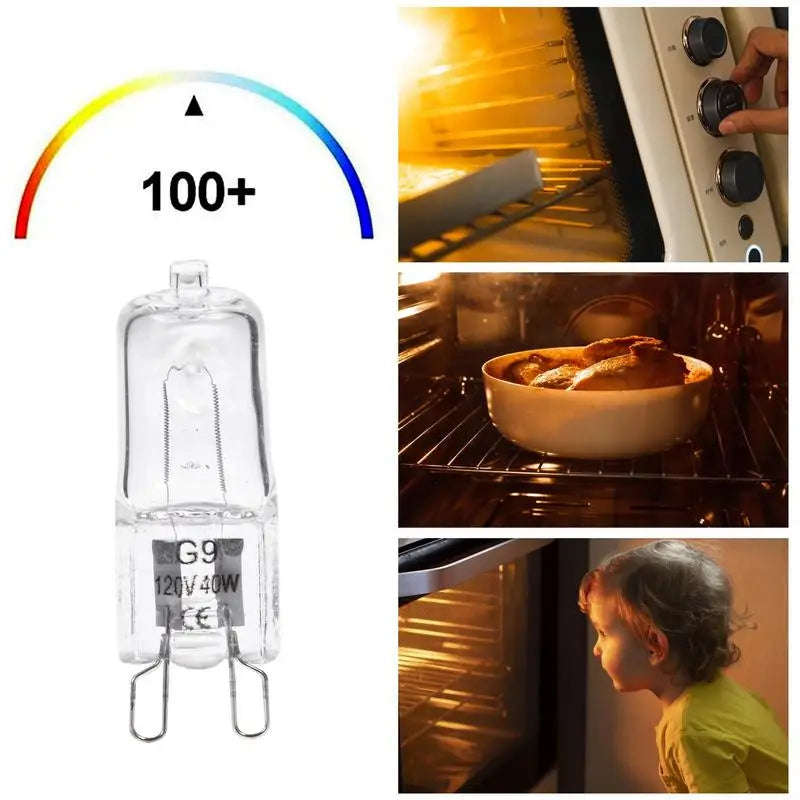 G9 Oven Bulb Light Microwave Oven Halogen Bulb Lamp High Temperature Resistant For Household Kitchen Appliance 40W 120/230V - Crystal Decor Shop