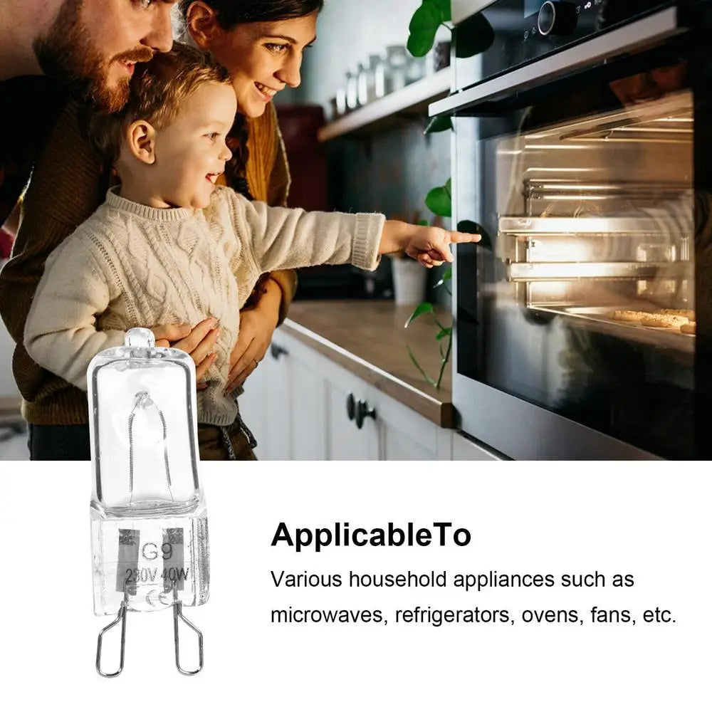 G9 Oven Bulb Light Microwave Oven Halogen Bulb Lamp High Temperature Resistant For Household Kitchen Appliance 40W 120/230V - Crystal Decor Shop