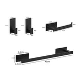 Bathroom Accessories Set Matte Black Wall Shelf - Crystal Decor Shop