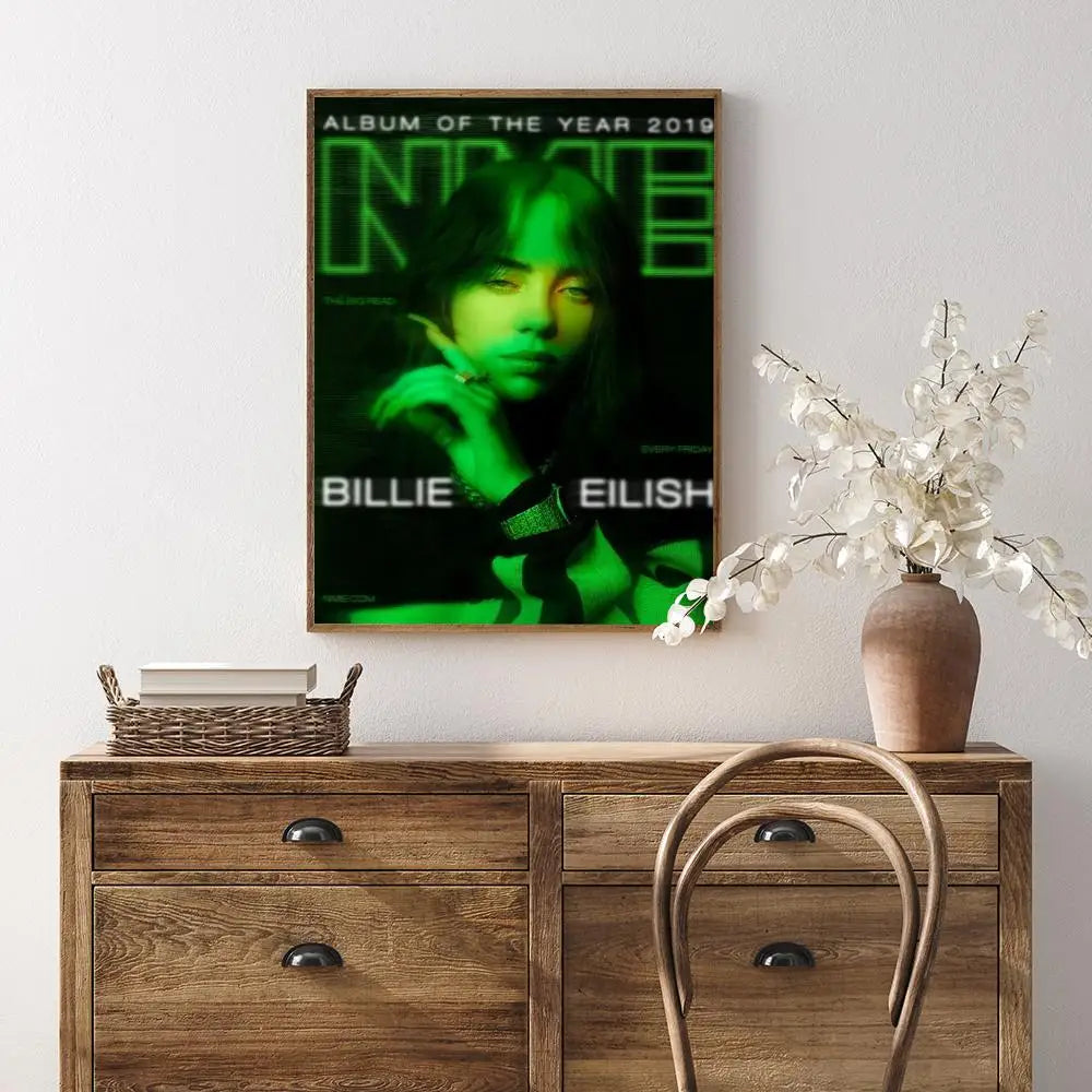 B-Billie E-Eilish Hot Singer  Poster - Crystal Decor Shop