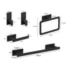 Bathroom Accessories Set Matte Black Wall Shelf - Crystal Decor Shop