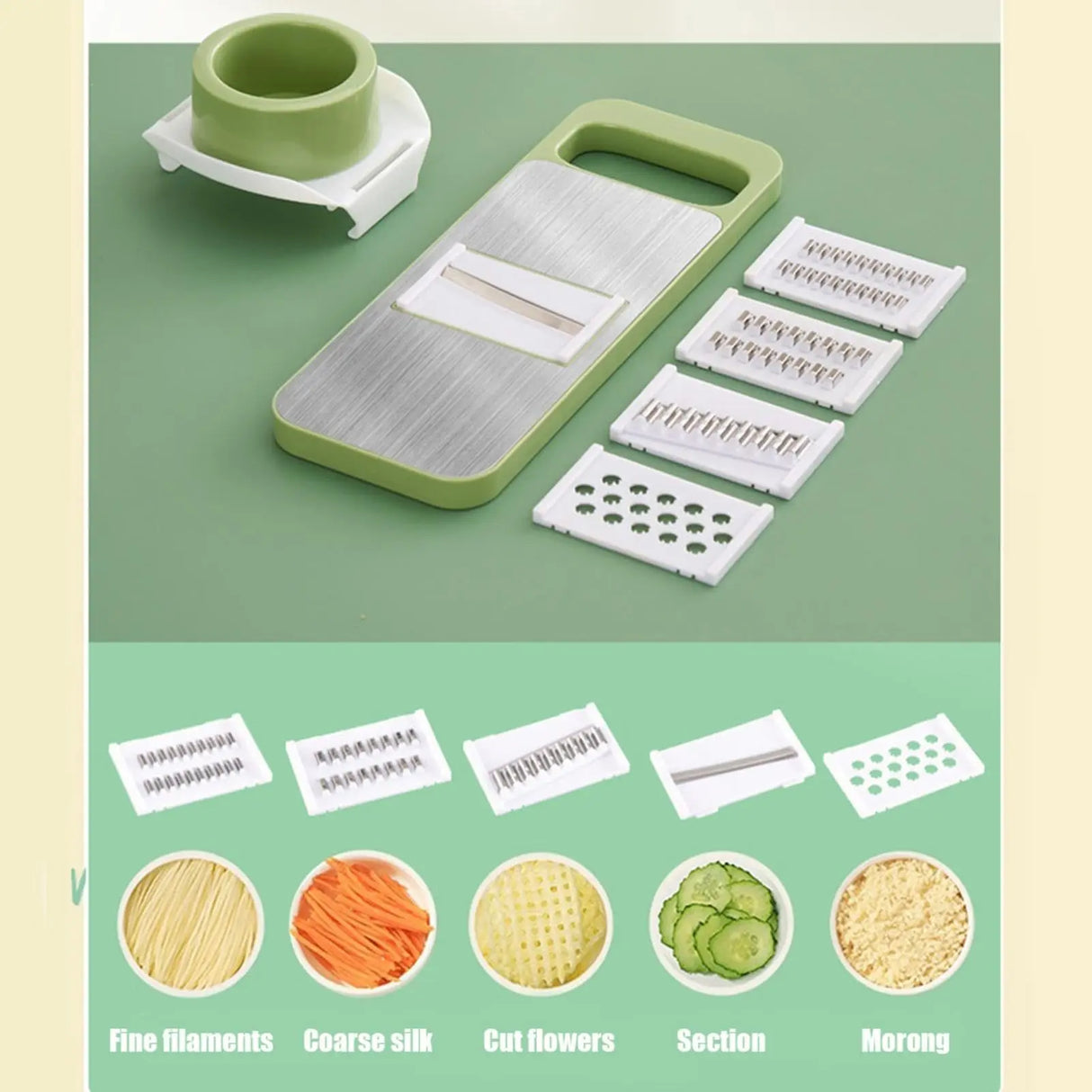 9 in 1 Vegetable Cutter Multi-Functional Potatoes Manually Cut Shred Slicer Grater Kitchenware Acceesories Tools - Crystal Decor Shop