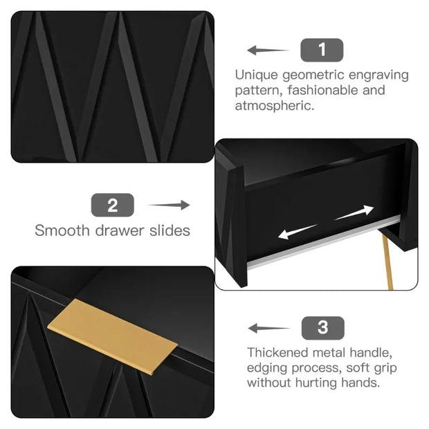 Nordic Gold Accent Nightstand