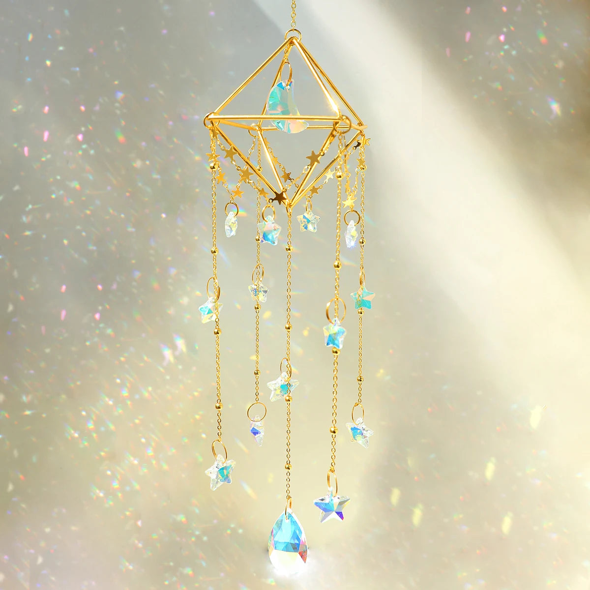 Hanging Sun Catcher Crystal Teardrop Chandelier - Crystal Decor Shop