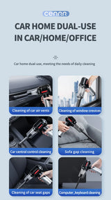 CENRR High Pressure Car Vacuum Cleaner Portable Handheld Mini Vacuum Cleaner Cordless Strong Suction Car Cleaner Home Appliance - Crystal Decor Shop