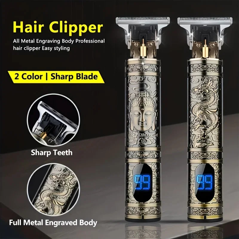 LCD Display T9 Electric Hairber 0mm Shaver Hair Trimer Home Appliances Travel Barber Razors Shaving Machine for Men Trimmer Man - Crystal Decor Shop