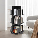 Good Stability 3 Tier Standing Bookcase 360° Rotating Bookshelf Space-Saving for Bedrooms/Living Rooms/Game Rooms Safe Baffle