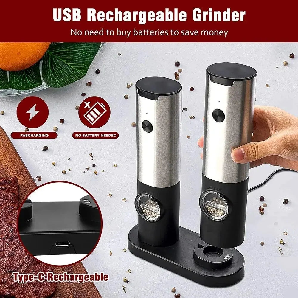 Electric Salt and Pepper Grinder - Crystal Decor Shop