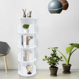 Rotating Bookshelf , 360 Display Bookcase, 4-Tier Corner Bookshelf , Floor Standing Bookshelf for Living Room, Office