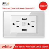 Herepow 118 Series Thailand American Standard Dual USB Wall Socket Smart Home Appliance Plug Adapter Type-c 3.1A Fast Charging - Crystal Decor Shop
