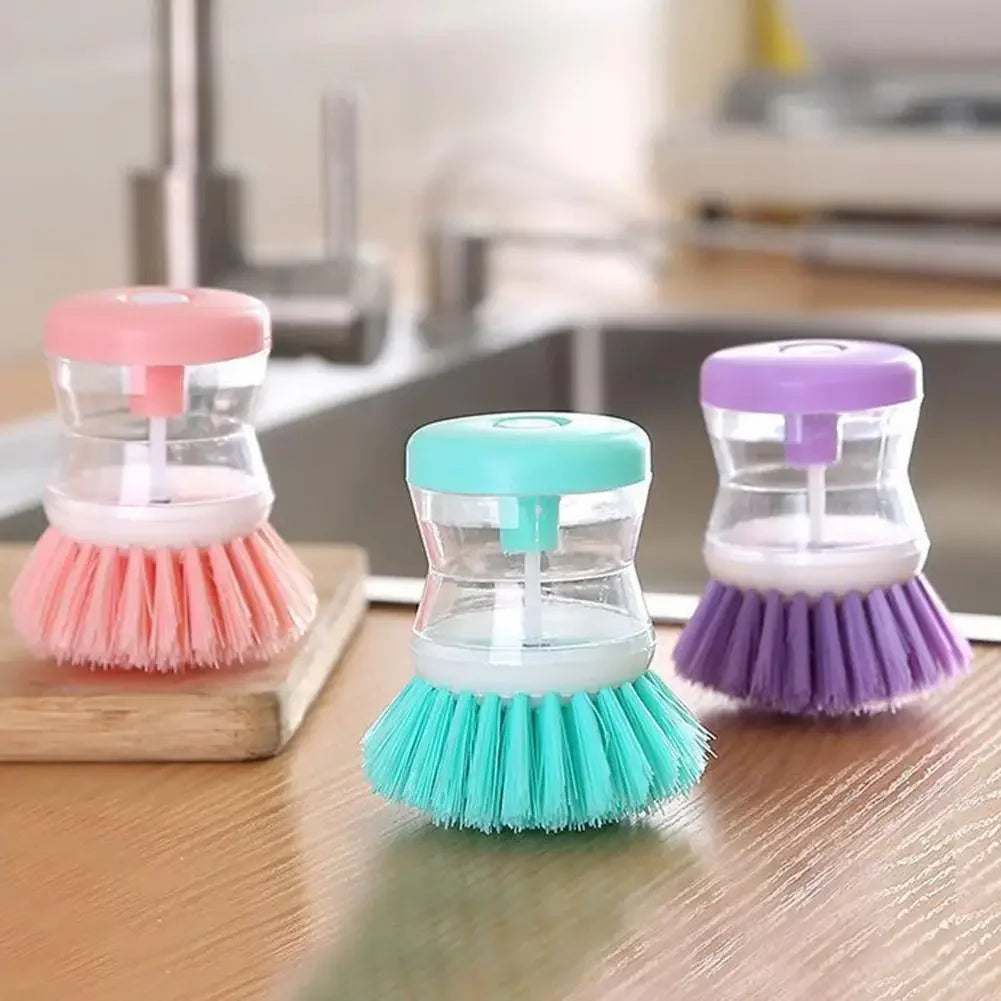 Kitchen Wash Pot Dish Brush Astronaut Washing Utensils with Automatic Soap Liquid Dispenser Household Cleaning Accessories