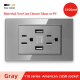 Herepow 118 Series Thailand American Standard Dual USB Wall Socket Smart Home Appliance Plug Adapter Type-c 3.1A Fast Charging - Crystal Decor Shop