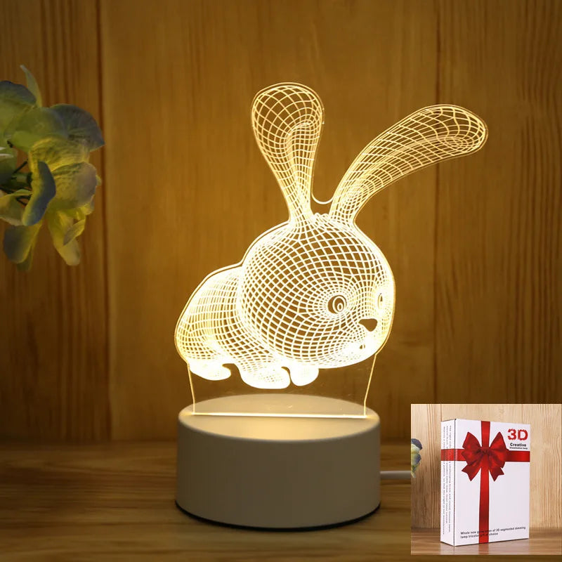 Romantic Love 3D Acrylic Led Lamp - Crystal Decor Shop