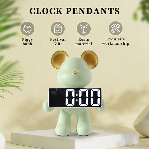 Bear Clock Table Figurine