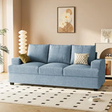 Couches for Living Room, 89" Sofa Couch with Extra Deep 3 Seats, Tool-Free Setup Sofa Bed, Modern Cotton Chenille Fabric Sleeper
