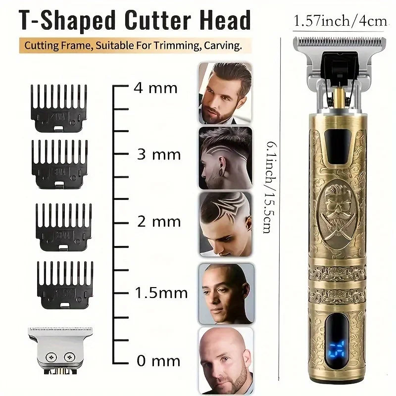 LCD Display T9 Electric Hairber 0mm Shaver Hair Trimer Home Appliances Travel Barber Razors Shaving Machine for Men Trimmer Man - Crystal Decor Shop