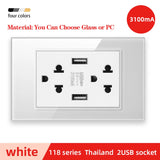 Herepow 118 Series Thailand American Standard Dual USB Wall Socket Smart Home Appliance Plug Adapter Type-c 3.1A Fast Charging - Crystal Decor Shop