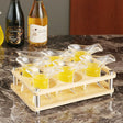 6 Holes Wooden Glass Holder - Crystal Decor Shop