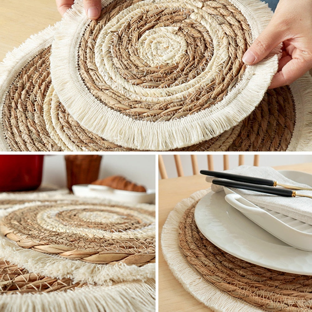 Natural Wicker Tassels Placemat