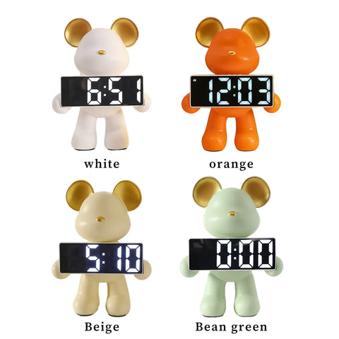 Bear Clock Table Figurine