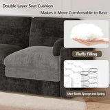 89 inch 3-Seater Fixed Chenille Sofa Modern Living Room Couch, Durable Fabric, Comfortable Sectional Sofa for Home