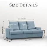 Couches for Living Room, 89" Sofa Couch with Extra Deep 3 Seats, Tool-Free Setup Sofa Bed, Modern Cotton Chenille Fabric Sleeper