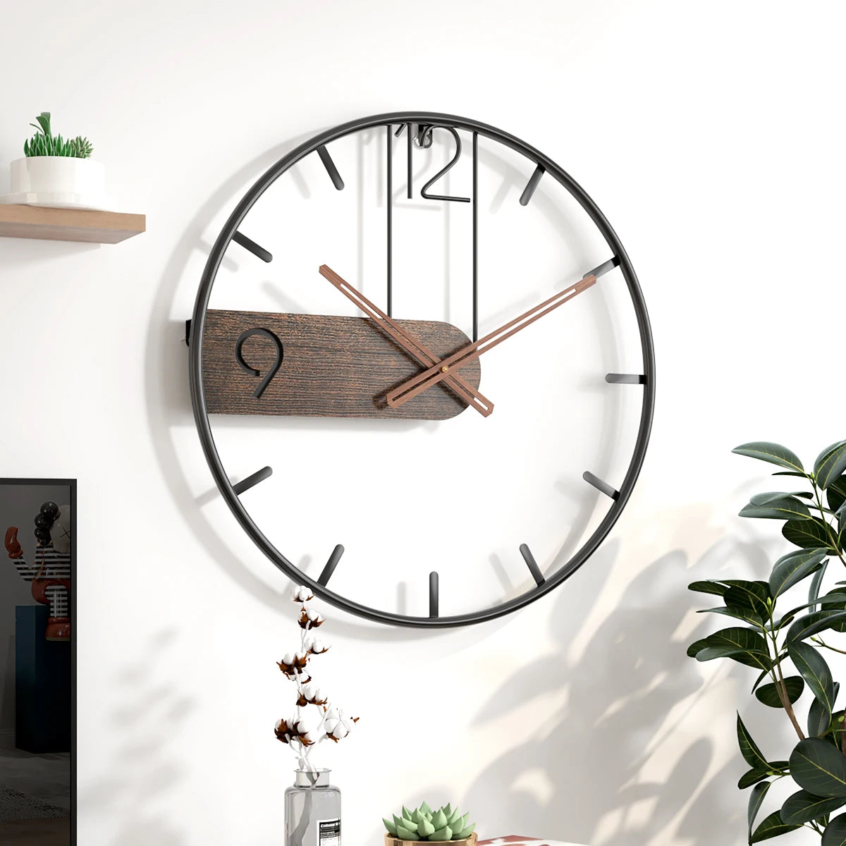 3D Iron Wall Clock - Crystal Decor Shop