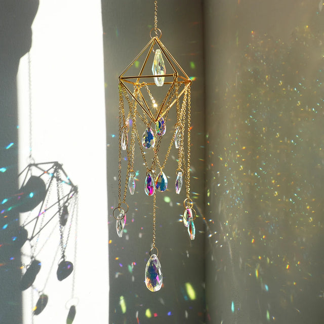 Hanging Sun Catcher Crystal Teardrop Chandelier - Crystal Decor Shop