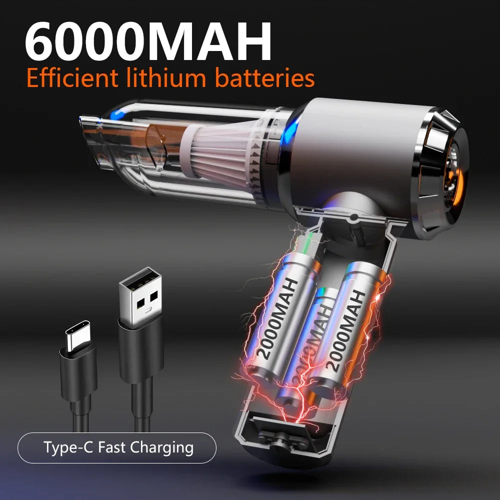 SZUK Vacuum Cleaner Car Wireless Handheld Home Portable Cleaning Mini Suction Powerful Machine Strong Appliance Auto Cleaners - Crystal Decor Shop