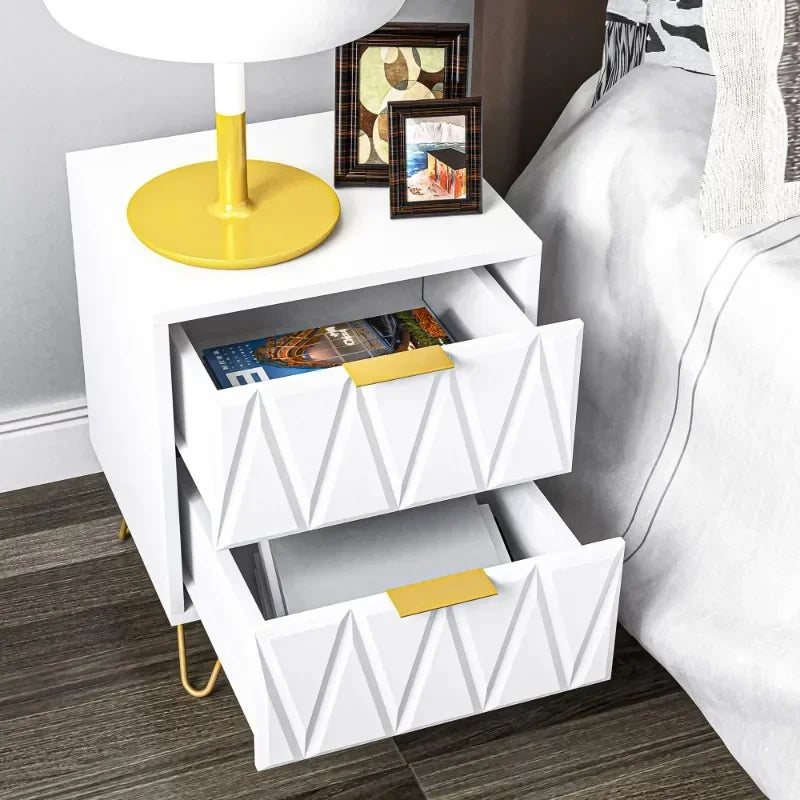 Nordic Gold Accent Nightstand - Crystal Decor Shop
