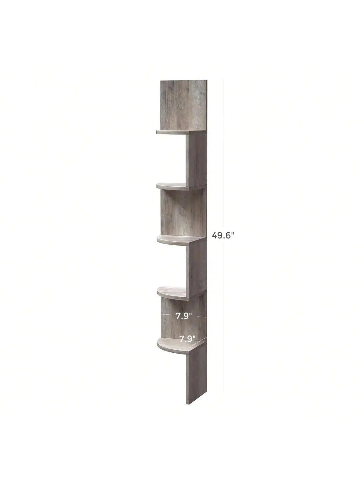 VASAGLE Corner Shelf Wall Mount, 5-Tier Floating Corner Bookshelf, Plant Shelf for Bedroom, Living Room, Bathroom, Home Office