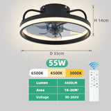 LED Ceiling Light Fan With Remote Control - Crystal Decor Shop