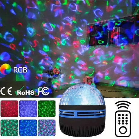 1pc Starry Projector Light With 7 Color Patterns & Remote Control,