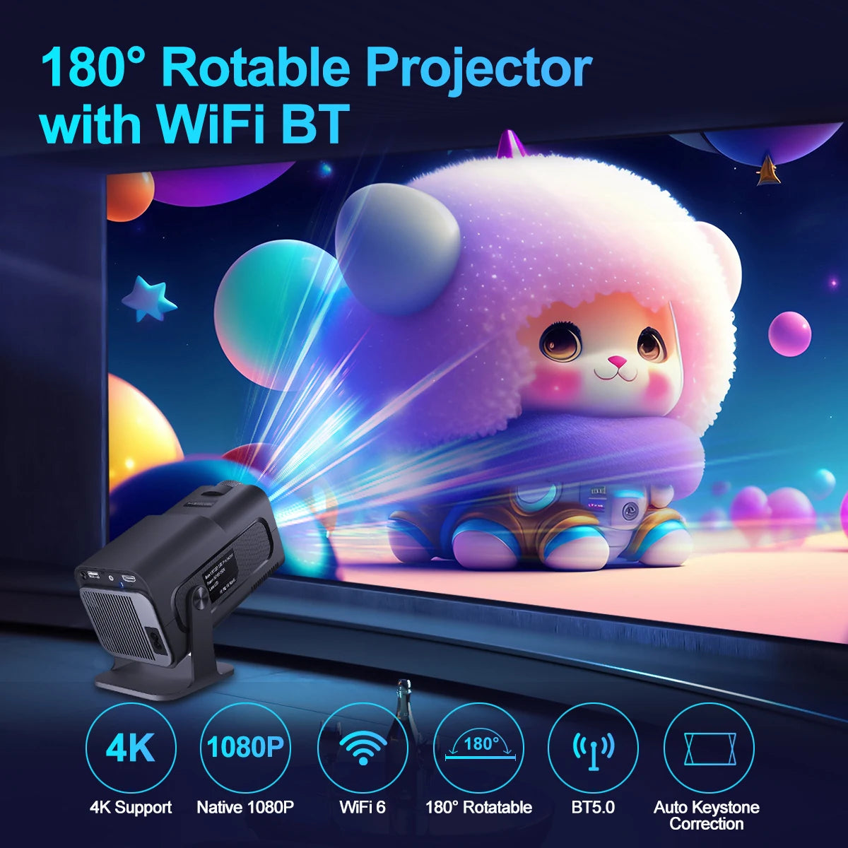 Magcubic 4K Android 11 Projector Native 1080P 390ANSI HY320