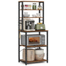 VASAGLE Coffee Bar, 6-Tier Kitchen Shelves with 6 Hooks, Baker’s Rack for Kitchen, Microwave Stand, Industrial