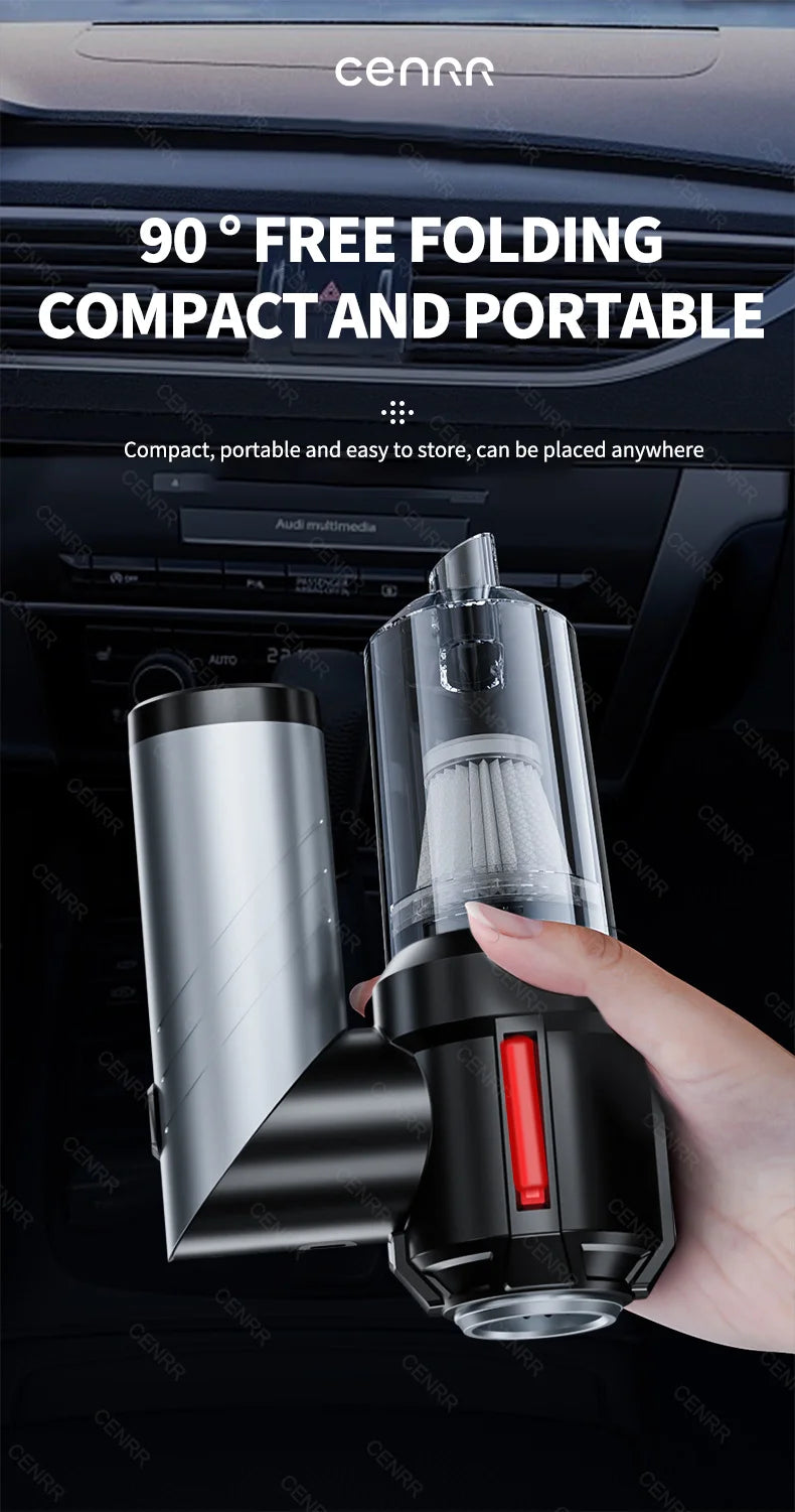 CENRR High Pressure Car Vacuum Cleaner Portable Handheld Mini Vacuum Cleaner Cordless Strong Suction Car Cleaner Home Appliance - Crystal Decor Shop