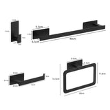 Bathroom Accessories Set Matte Black Wall Shelf - Crystal Decor Shop