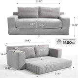 70.78" Loveseat Sofa, Comfy Deep Seat, Modern Small Corduroy Couch for Living Room, Bedroom, Apartment, Home Office, No Assembly