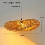 HandMade Vintage Bamboo Weaving LED Pendant Light - Crystal Decor Shop