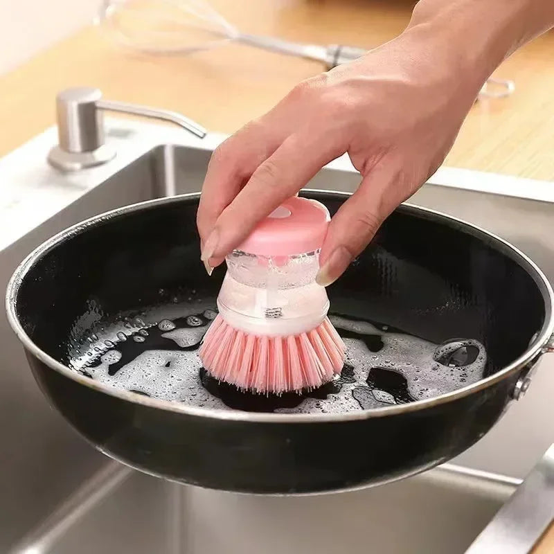 Kitchen Wash Pot Dish Brush Astronaut Washing Utensils with Automatic Soap Liquid Dispenser Household Cleaning Accessories