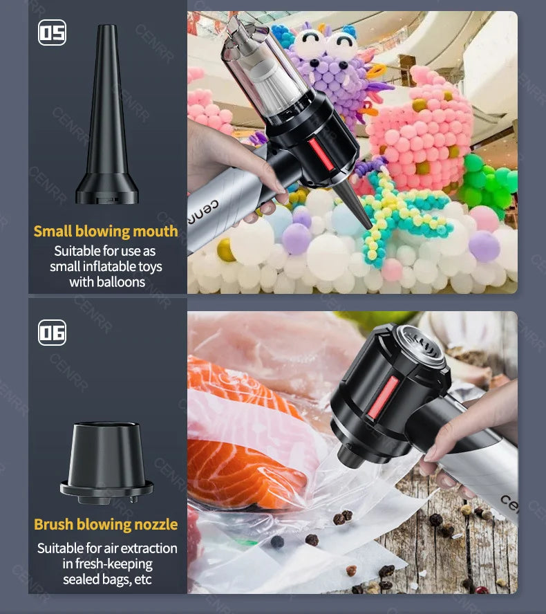 CENRR High Pressure Car Vacuum Cleaner Portable Handheld Mini Vacuum Cleaner Cordless Strong Suction Car Cleaner Home Appliance - Crystal Decor Shop