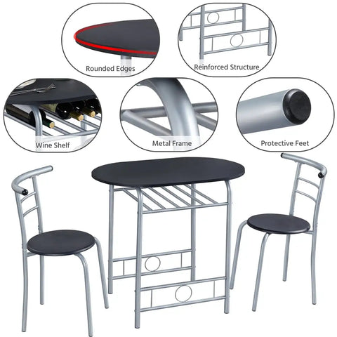 3PCs Modern Dining Table Set