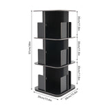 Good Stability 3 Tier Standing Bookcase 360° Rotating Bookshelf Space-Saving for Bedrooms/Living Rooms/Game Rooms Safe Baffle