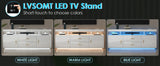 High Gloss Entertainment Center White with 3-Colors Lighting, LED Modern TV Stand for 65+ inch TV, Home Storage Cabinet
